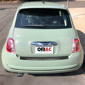 Fiat 500 Bumper Sill Cover - Rear - Omac - Carbon Fiber - Gloss Black - '12-'16
